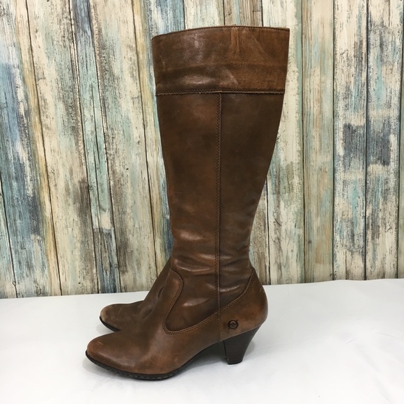 Born Handcrafted Side Zip Leather Heeled Boots - Picture 6 of 8